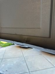 Small dent in garage door.