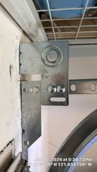 Two two and five eighths offset in bearing plate. Heavy duty metal, properly installed beautifully and straight.