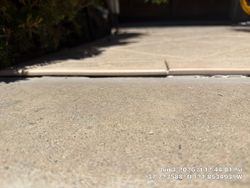 Gap underneath tile.