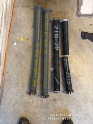 New springs versus old springs. New springs are powder coated. Old springs are oil tempered. Super low cycle life on old springs. Super high cycle life on new springs.