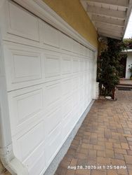 Side view, old garage door.
