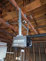 Old lyft master half horsepower garage door opener.Removal