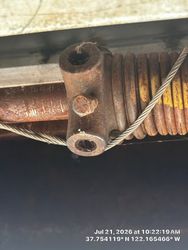 A whole spring on a truck door.