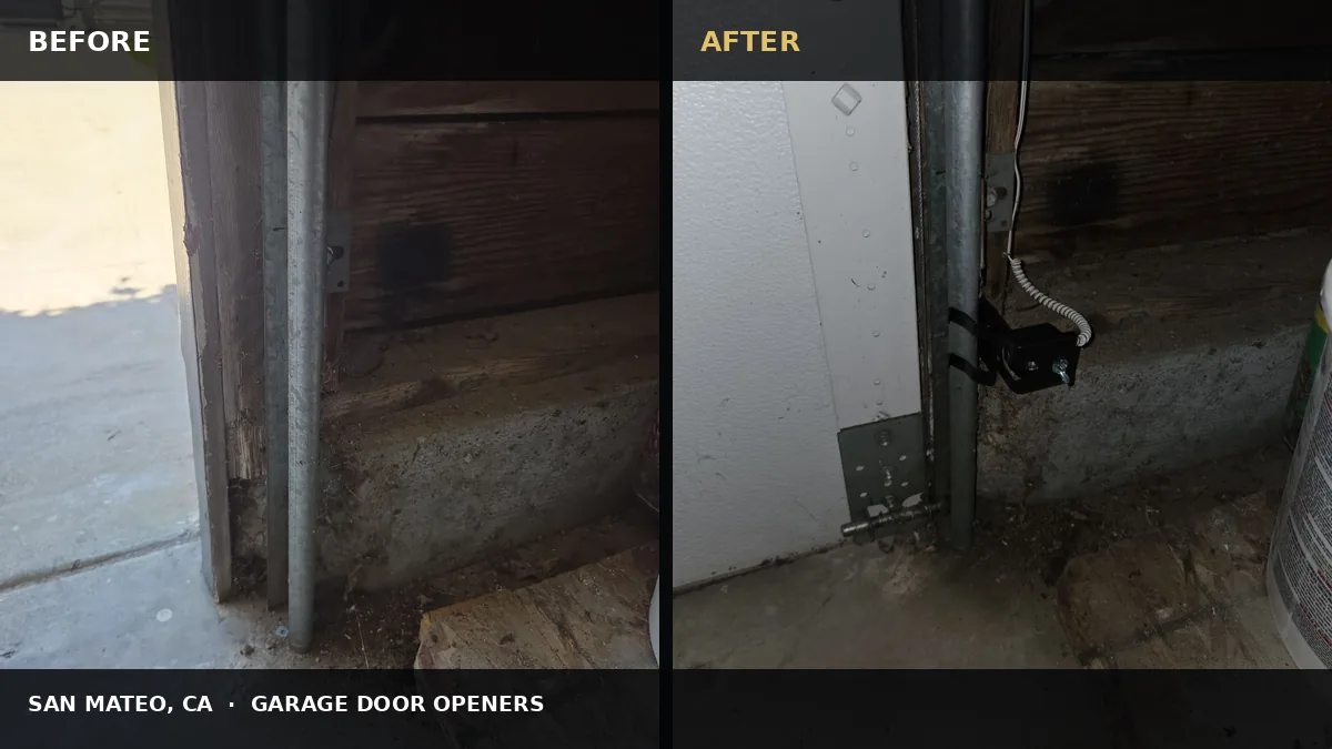 San Mateo Garage Door Safety Sensor Replacement before and after comparison
