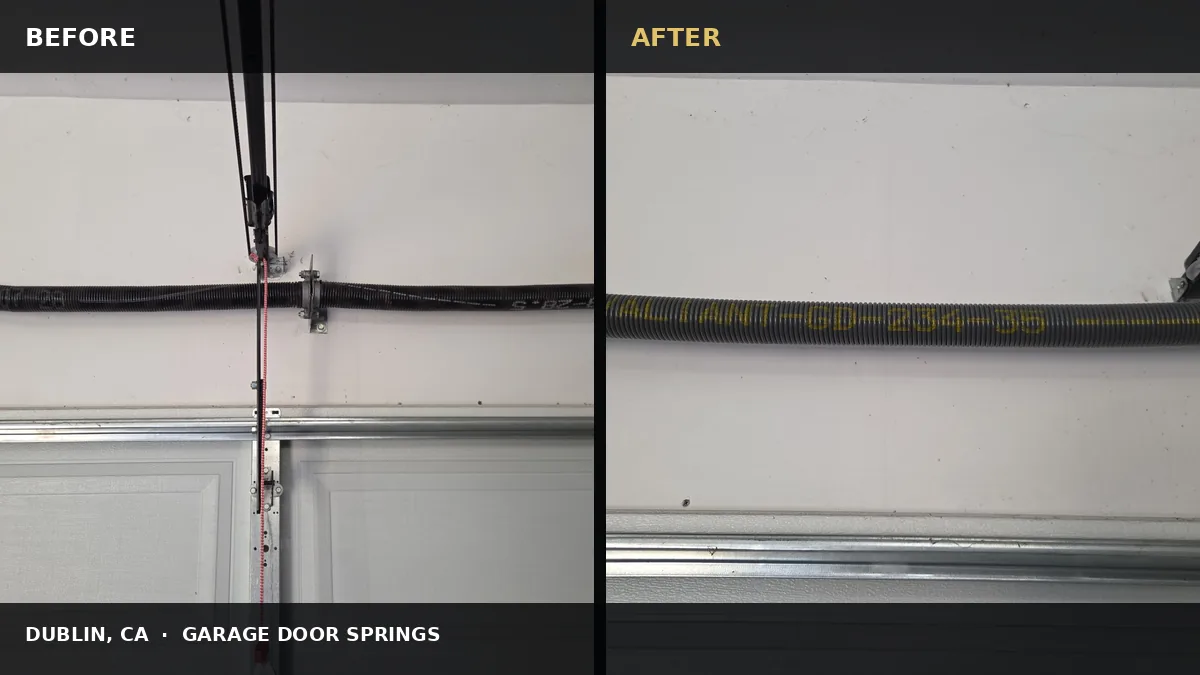 Dublin Broken Garage Door Spring Repair before and after comparison