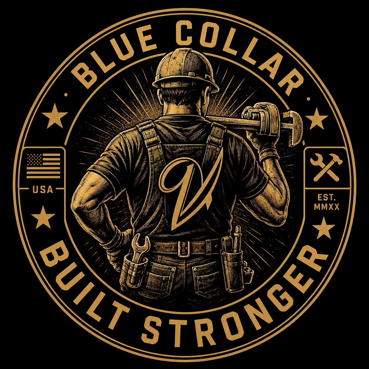 Blue collar built stronger Valiant garage door hero artwork