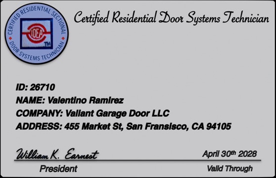Certified Residential Door Systems Technician badge