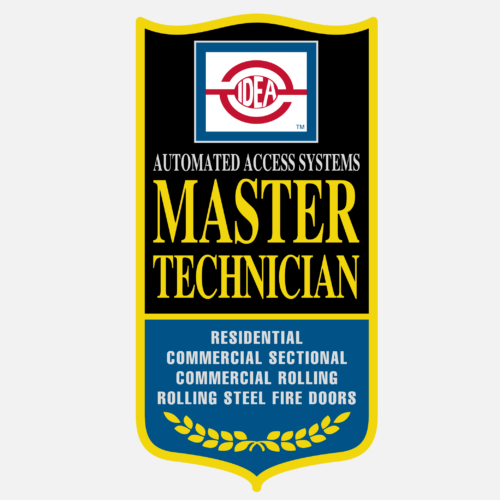 IDEA Master Technician badge — Valentino Ramirez, Valiant Garage Door