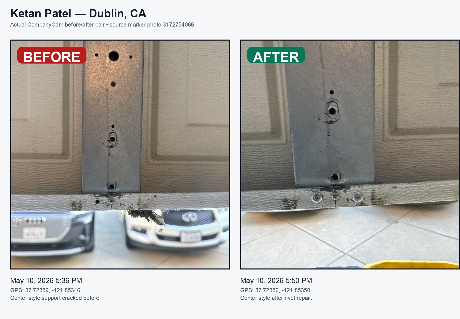 Valiant Garage Door real job photo 33: Dublin Garage Door Repair Center Stile Before After