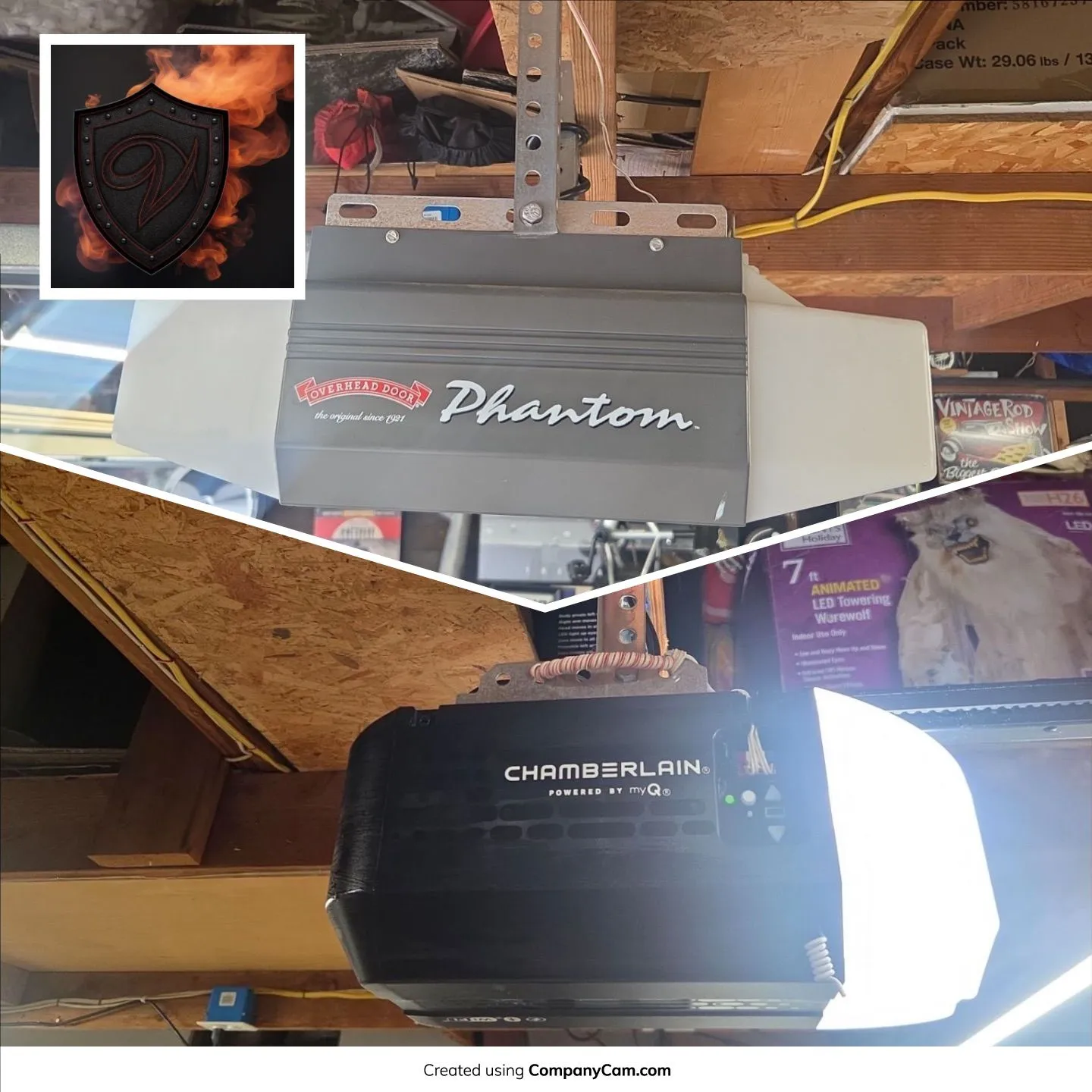 Hayward garage door opener replacement before and after