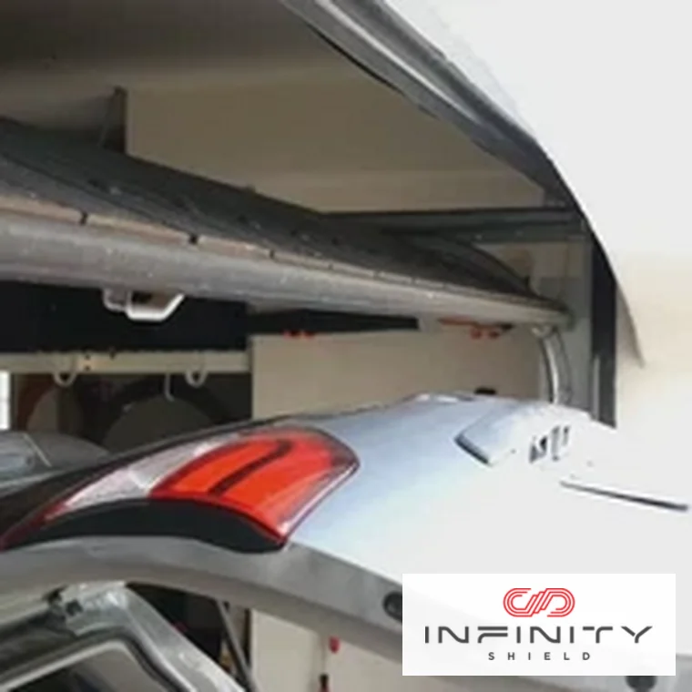 Infinity Shield detecting an open vehicle hatch in the garage door path